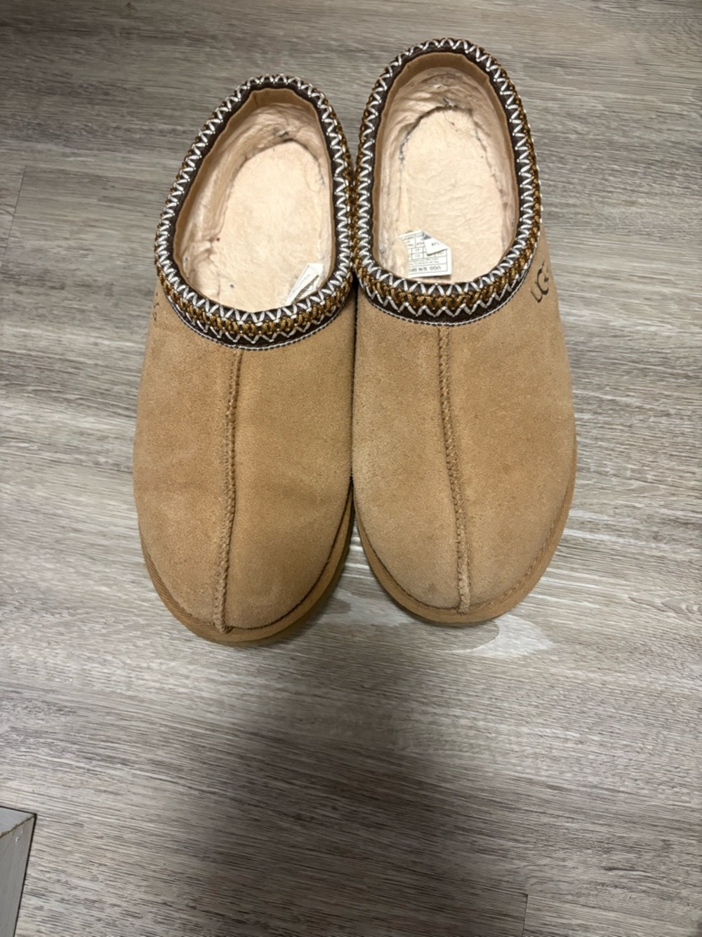 UGG Chestnut Suede Shearling Lined Slip-On Slippers